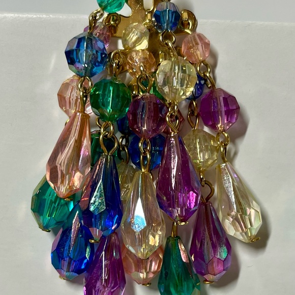 Multicolor Beaded Chandelier Earrings - Picture 5 of 12